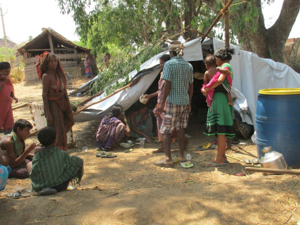 Families living under Polythene sheet