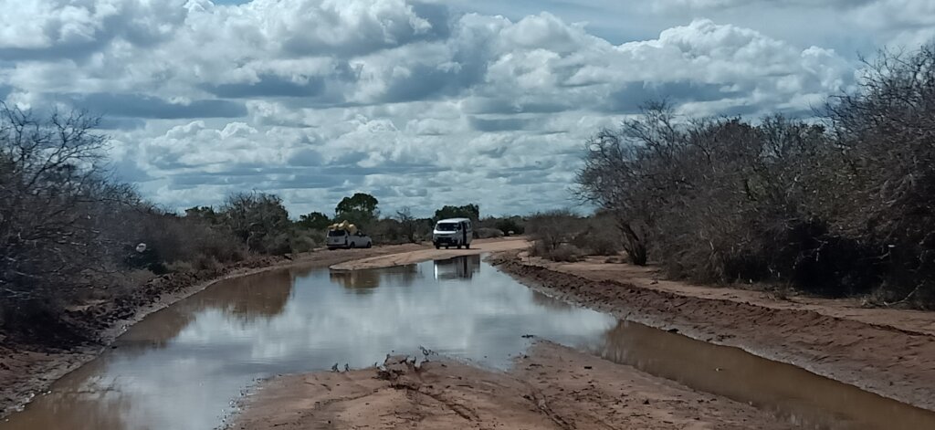 Muddy road along the way to Assa