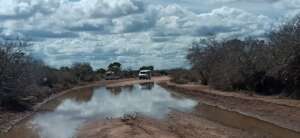 Muddy road along the way to Assa