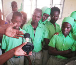 Demonstrating to students on how the lantern works