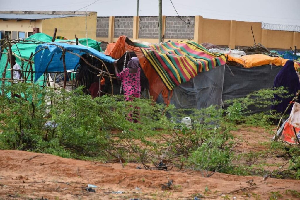 Makeshift homes for affected families.