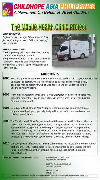 Provide primary health care for street children