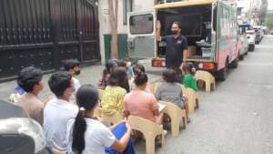 Discussion of menstrual hygiene with Teacher Elton