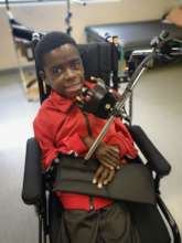 Thando and his new wheelchair