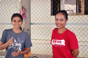 Savun delivering a workshop at a local school