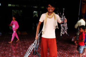 Students help set up the venue themselves