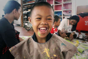 Peace Class student in Art Class