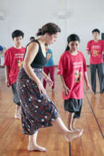 Guest teacher show students Swing Dance