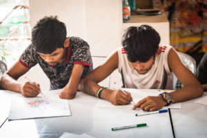 Students working in Visual Arts Class