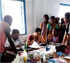 Crowd of ailing people at one of the Camps