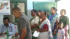 Crowd at Doctor's Table
