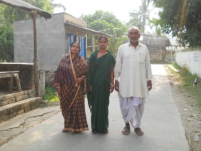 Sasanka and his wife with health worker