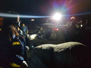 Refugee boat arrival at night on Lesbos, Greece!