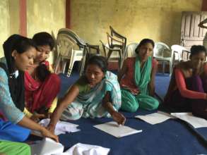 Women in Bardiya working on their quilts