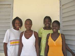 Fatou (right) with her high school classmates