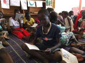 Students using the library after school