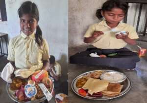 children with food