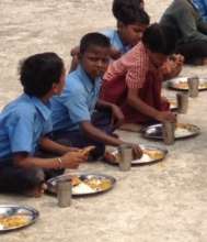 children having lunch at school