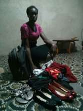 Harriet with her new items