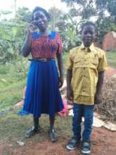 James and mum in their new clothes