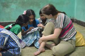 Listening carefully to the class