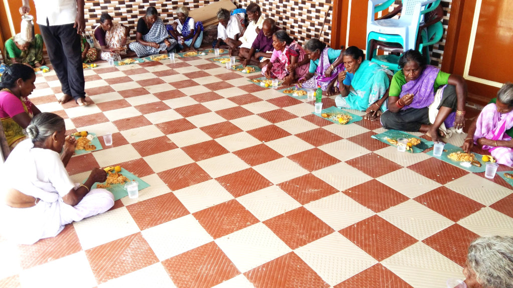 Food to neglected lonely elder women