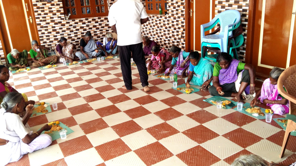 Food to neglected lonely elder women