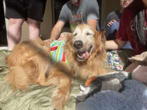 Moose Burrows, surrounded by family