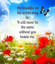 THE WORLD IS NOT THE SAME WITHOUT YOU