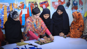 Orphan Girls are Learning about Dress Cutting