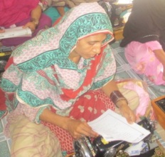 Orphan girl getting stitching vocational training