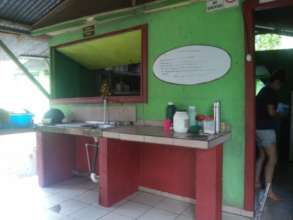 the kitchen