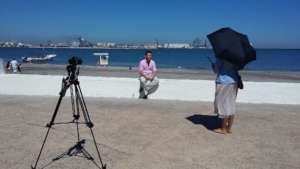 Being interviewed on and in the Port of Veracruz.