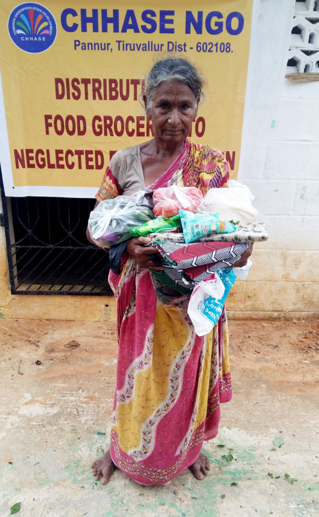 food groceries to neglected elderly women