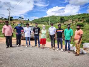The team taking a break during Covid Relief Work
