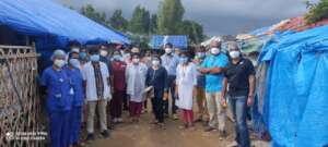 A medical team visiting the waste picker community