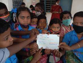 Children thanking donors for gifts they received.