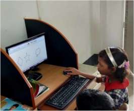 Sampa engrossed in creating figures