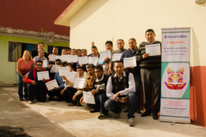 Teachers with their certificates