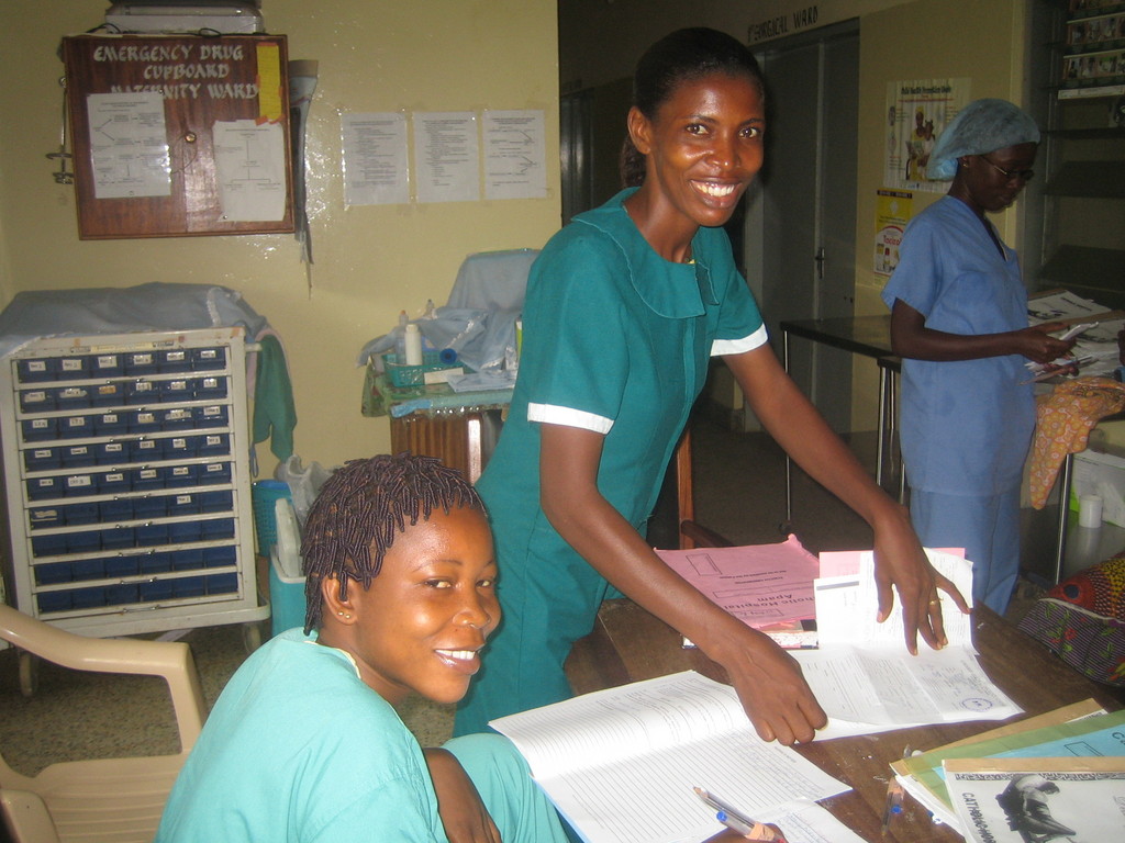 Two of the nurses working hard!