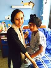 Menuka with Bina in Hospital