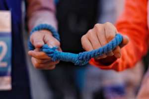 Guide rope with visually impaired runner