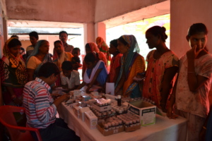 Families and community members at the PHC Center