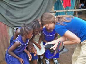 Britt with some girls in Freetown