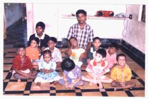Iyyappan with his children in the early years