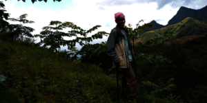 Omary, a member of Twimanye group, in his field.