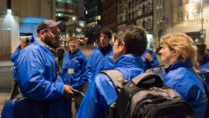 Briefing the volunteers