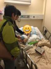 Patient after lip & nose reconstructive surgery