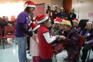 Children volunteers visited home for elderly