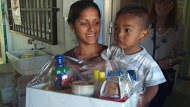 Young woman with her young child